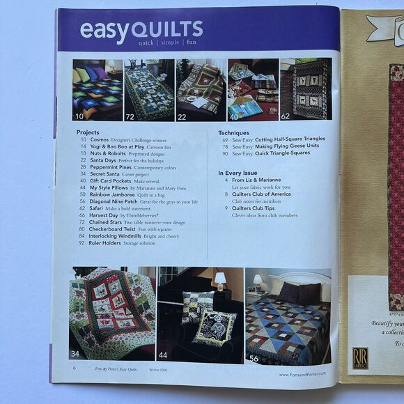 Fons and Porters Easy Quilts Magazines Set of 3 Spring Fall and Winter 2008 - Picture 11 of 11